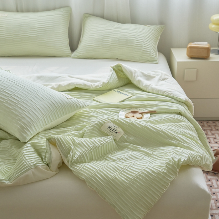 91家纺网 家纺一手货源 找家纺 （总）畅销被业 2026新款泡泡纱水洗棉夏被四件套 被子被芯