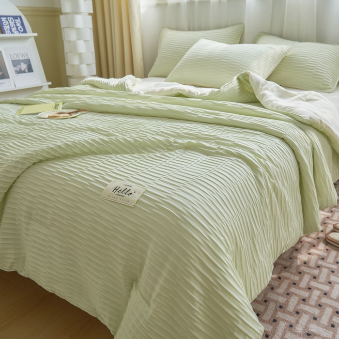 91家纺网 家纺一手货源 找家纺 （总）畅销被业 2026新款泡泡纱水洗棉夏被四件套 被子被芯