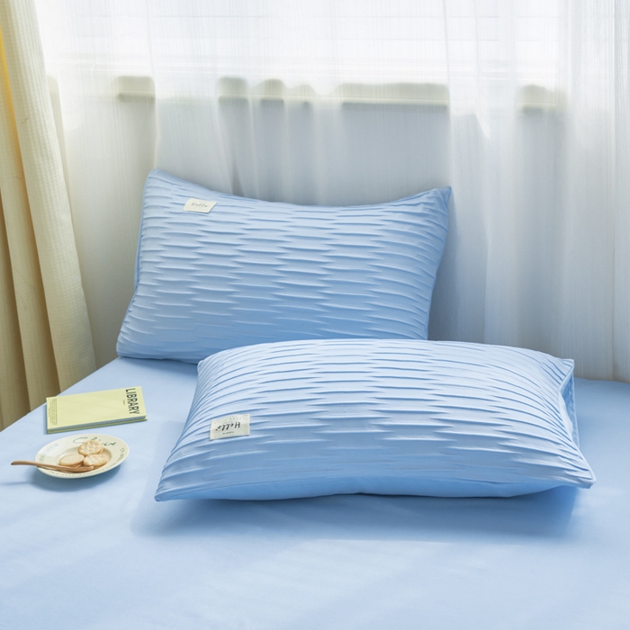 91家纺网 家纺一手货源 找家纺 畅销被业 2026新款泡泡纱水洗棉夏被四件套 被子被芯 泡泡纱-天蓝色