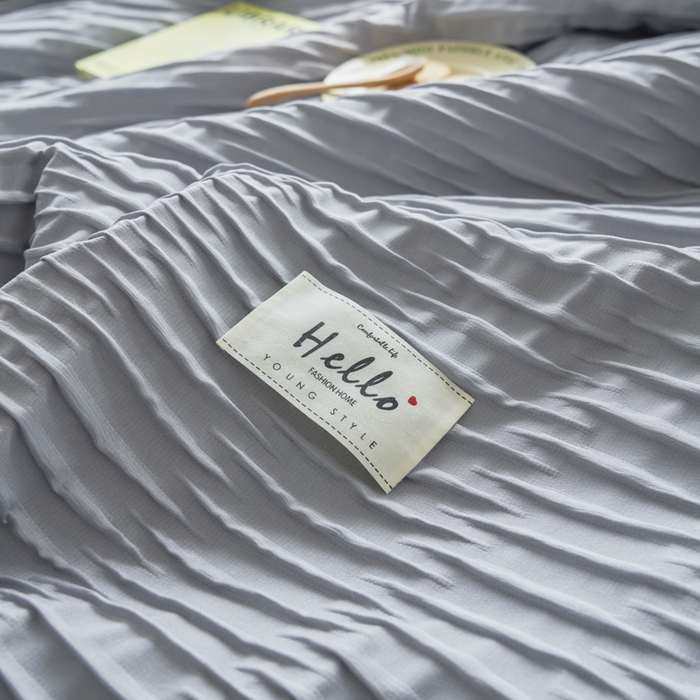 91家纺网 家纺一手货源 找家纺 畅销被业 2026新款泡泡纱水洗棉夏被四件套 被子被芯 泡泡纱-情调灰