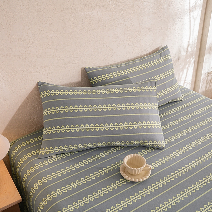 91家纺网 家纺一手货源 找家纺 博弈家纺   2026新款亲肤舒适原棉老粗布床单凉席三件套系列 梵迪亚