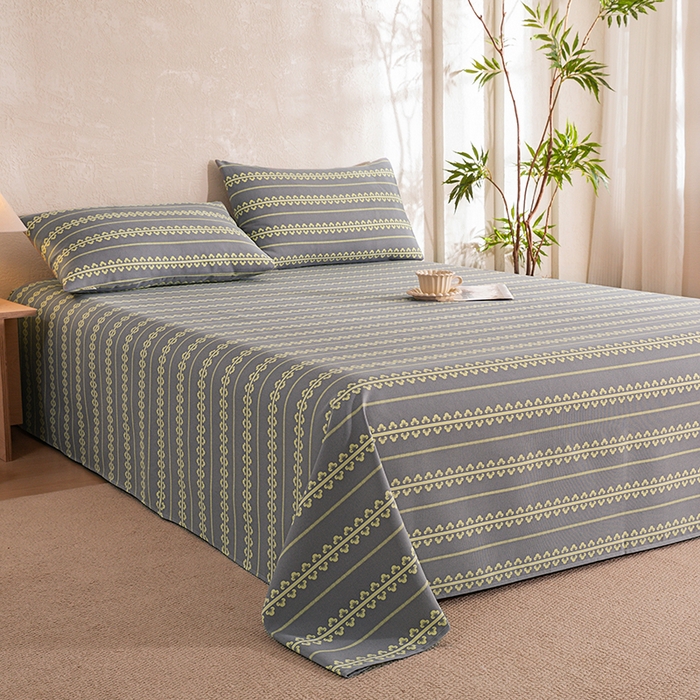 91家纺网 家纺一手货源 找家纺 博弈家纺   2026新款亲肤舒适原棉老粗布床单凉席三件套系列 梵迪亚