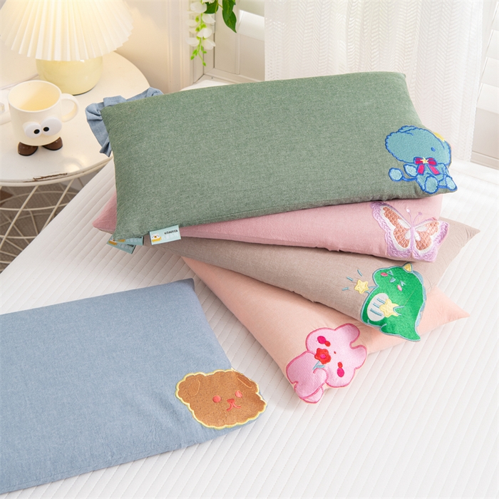 91家纺网 家纺一手货源 找家纺 （总）仁宇枕业 2026新款全棉纯棉粉色蝴蝶系列儿童全荞麦枕头枕芯