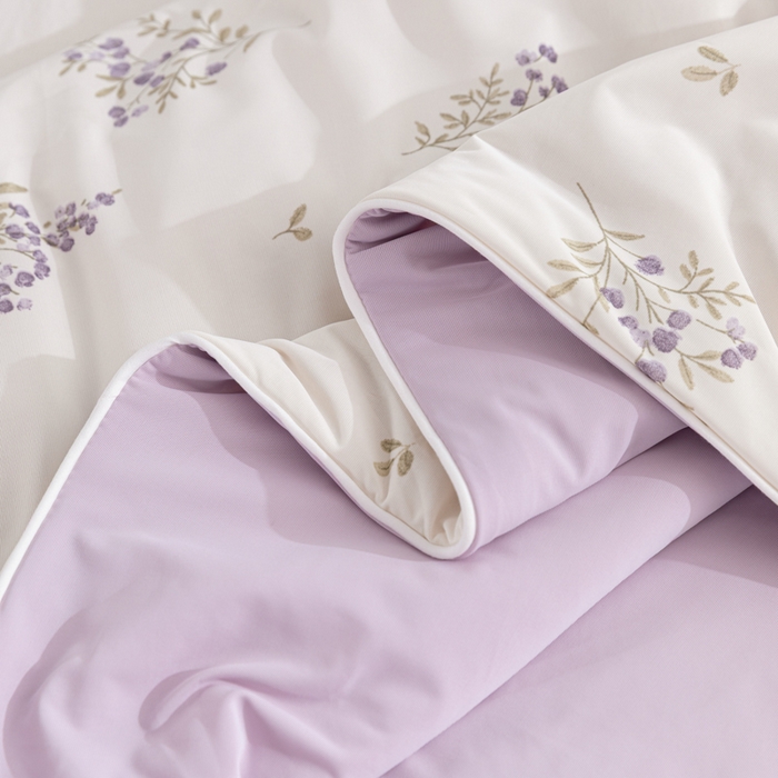 91家纺网 家纺一手货源 找家纺 苏羿家纺 2026春夏新款A类踩棉工艺凉感丝印花夏被夏凉被空调被 莫奈花园