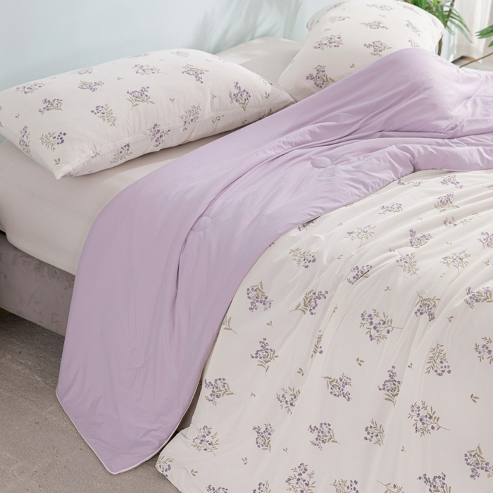 91家纺网 家纺一手货源 找家纺 苏羿家纺 2026春夏新款A类踩棉工艺凉感丝印花夏被夏凉被空调被 莫奈花园