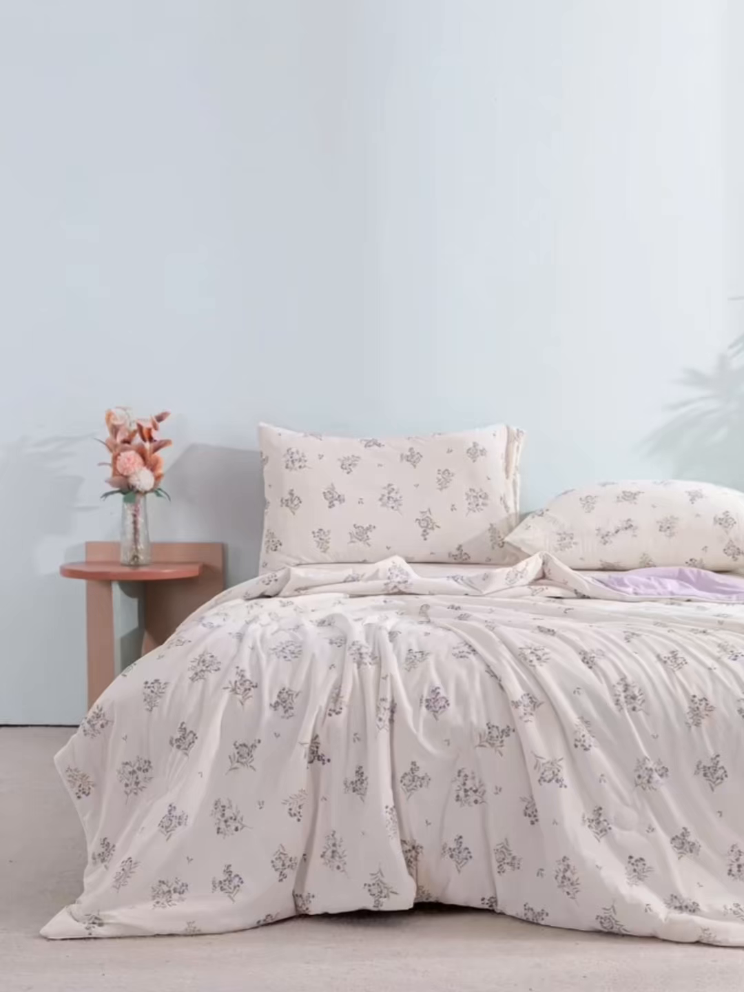 91家纺网 家纺一手货源 找家纺 苏羿家纺 2026春夏新款A类踩棉工艺凉感丝印花夏被夏凉被空调被 莫奈花园