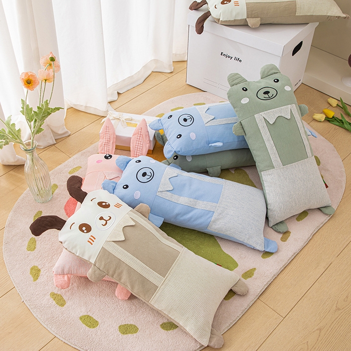 91家纺网 家纺一手货源 找家纺 （总）仁宇枕业 2026新款全棉纯棉彩色针织棉卡通儿童学生幼儿园全荞麦枕头枕芯