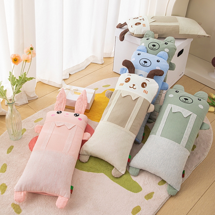 91家纺网 家纺一手货源 找家纺 （总）仁宇枕业 2026新款全棉纯棉彩色针织棉卡通儿童学生幼儿园全荞麦枕头枕芯