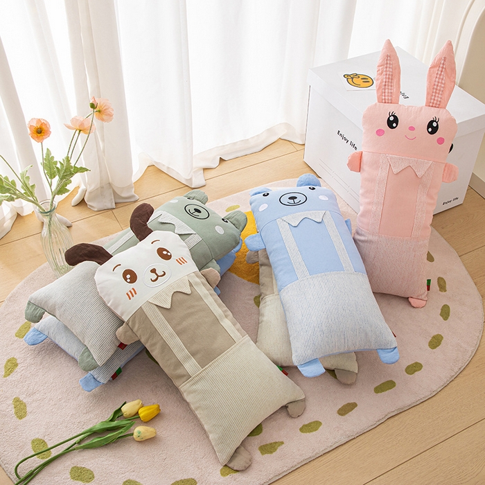 91家纺网 家纺一手货源 找家纺 （总）仁宇枕业 2026新款全棉纯棉彩色针织棉卡通儿童学生幼儿园全荞麦枕头枕芯