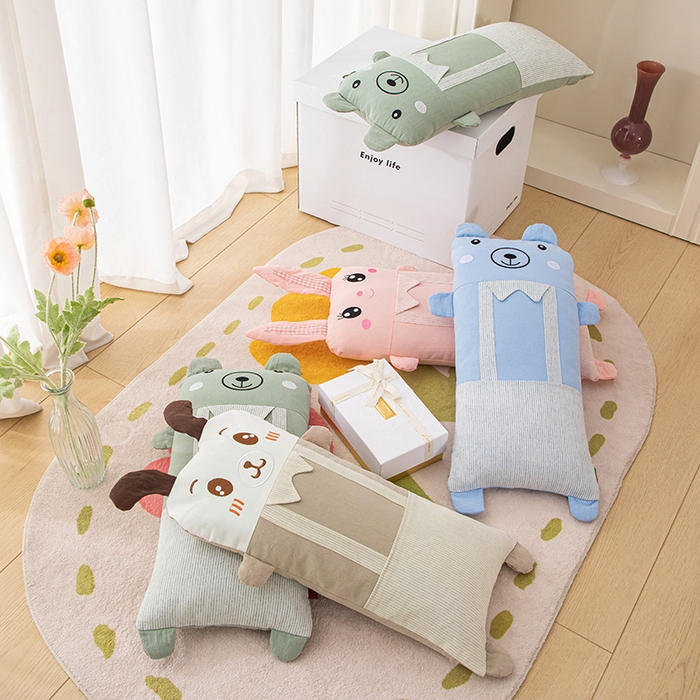 91家纺网 家纺一手货源 找家纺 （总）仁宇枕业 2026新款全棉纯棉彩色针织棉卡通儿童学生幼儿园全荞麦枕头枕芯