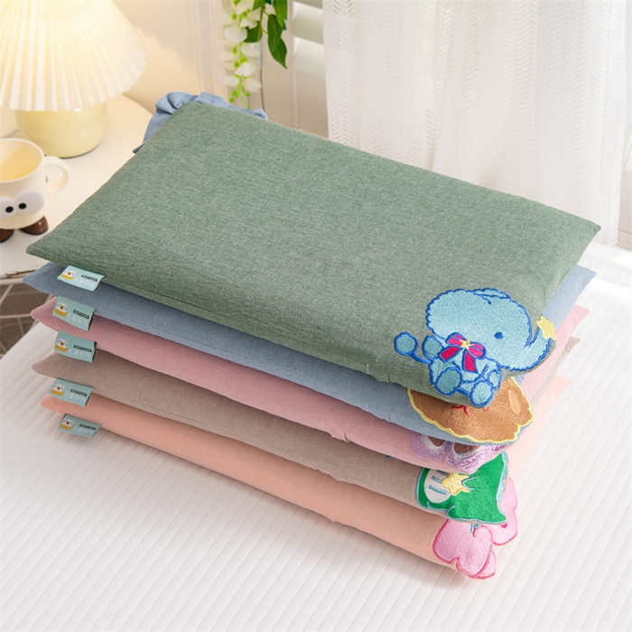 91家纺网 家纺一手货源 找家纺 （总）仁宇枕业 2026新款全棉纯棉粉色蝴蝶系列儿童全荞麦枕头枕芯