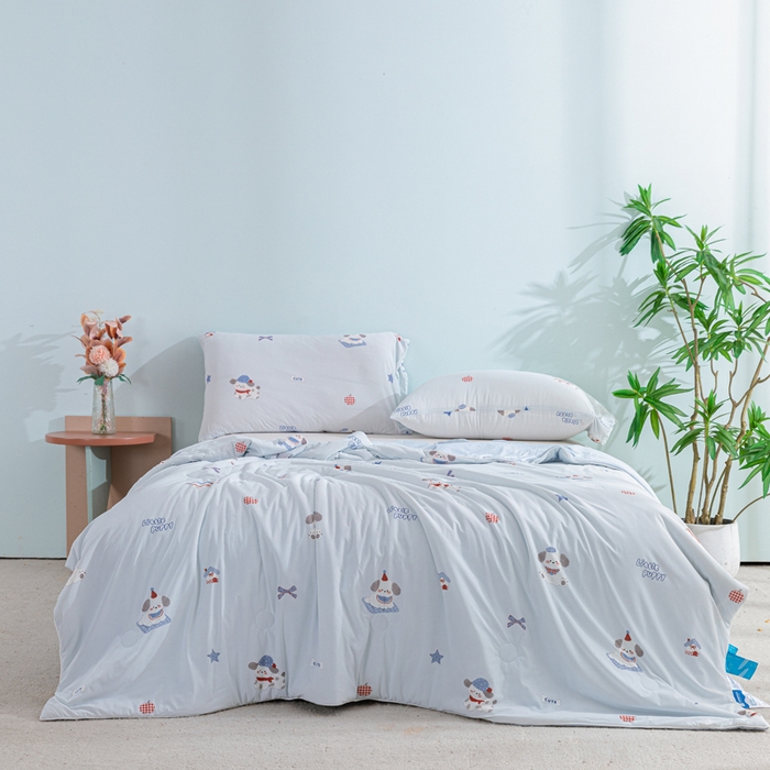 91家纺网 家纺一手货源 找家纺 苏羿家纺 2026春夏新款A类踩棉工艺凉感丝印花夏被夏凉被空调被 皮皮