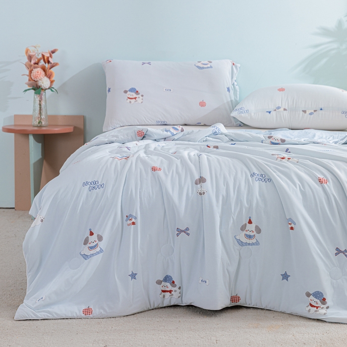 91家纺网 家纺一手货源 找家纺 苏羿家纺 2026春夏新款A类踩棉工艺凉感丝印花夏被夏凉被空调被 皮皮