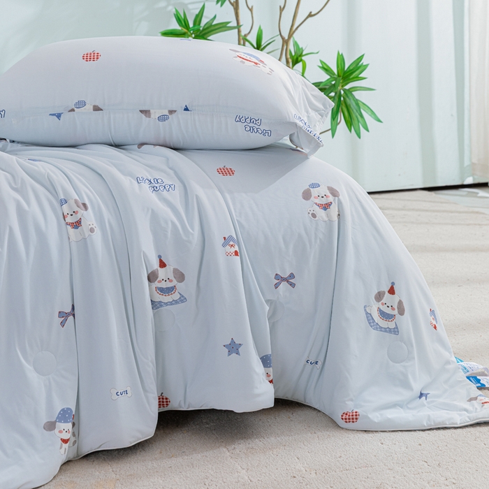 91家纺网 家纺一手货源 找家纺 苏羿家纺 2026春夏新款A类踩棉工艺凉感丝印花夏被夏凉被空调被 皮皮