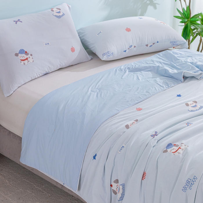 91家纺网 家纺一手货源 找家纺 苏羿家纺 2026春夏新款A类踩棉工艺凉感丝印花夏被夏凉被空调被 皮皮