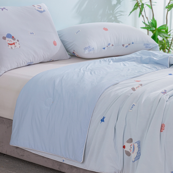 91家纺网 家纺一手货源 找家纺 苏羿家纺 2026春夏新款A类踩棉工艺凉感丝印花夏被夏凉被空调被 皮皮