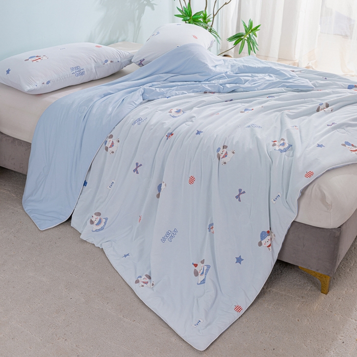 91家纺网 家纺一手货源 找家纺 苏羿家纺 2026春夏新款A类踩棉工艺凉感丝印花夏被夏凉被空调被 皮皮