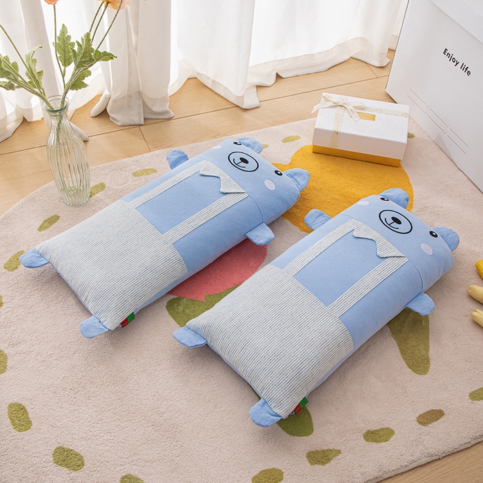 91家纺网 家纺一手货源 找家纺 （总）仁宇枕业 2026新款全棉纯棉彩色针织棉卡通儿童学生幼儿园全荞麦枕头枕芯