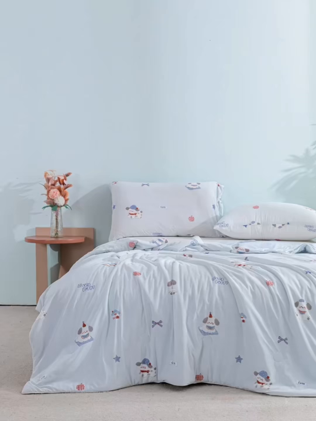 91家纺网 家纺一手货源 找家纺 苏羿家纺 2026春夏新款A类踩棉工艺凉感丝印花夏被夏凉被空调被 皮皮