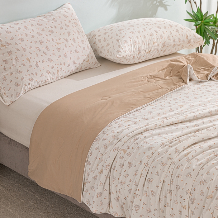 91家纺网 家纺一手货源 找家纺 苏羿家纺 2026春夏新款A类踩棉工艺凉感丝印花夏被夏凉被空调被 清怡