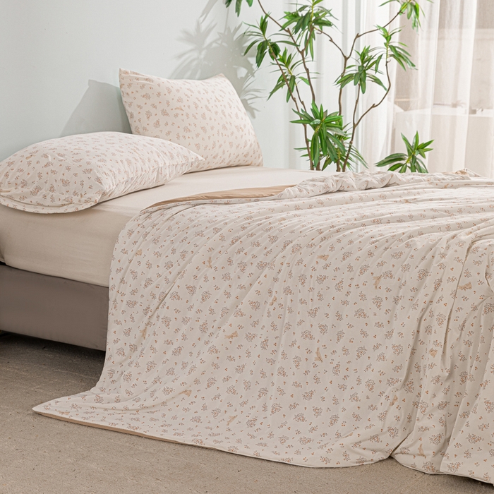 91家纺网 家纺一手货源 找家纺 苏羿家纺 2026春夏新款A类踩棉工艺凉感丝印花夏被夏凉被空调被 清怡