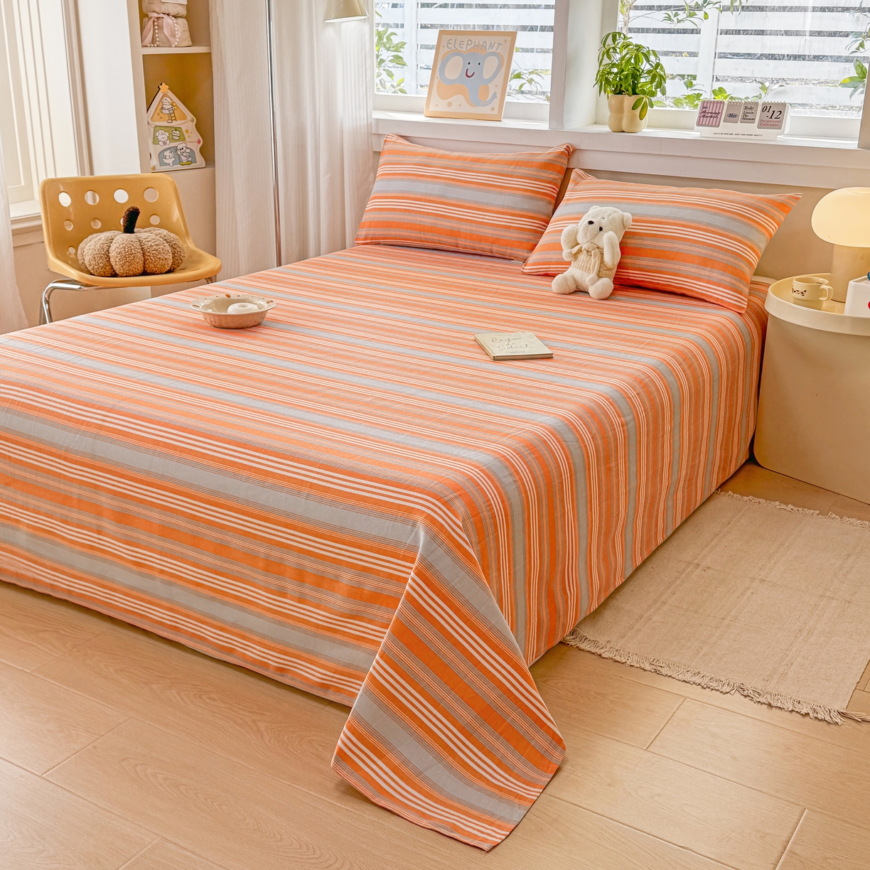 91家纺网 家纺一手货源 找家纺 博弈家纺   2026新款亲肤舒适原棉老粗布床单凉席三件套系列 热恋