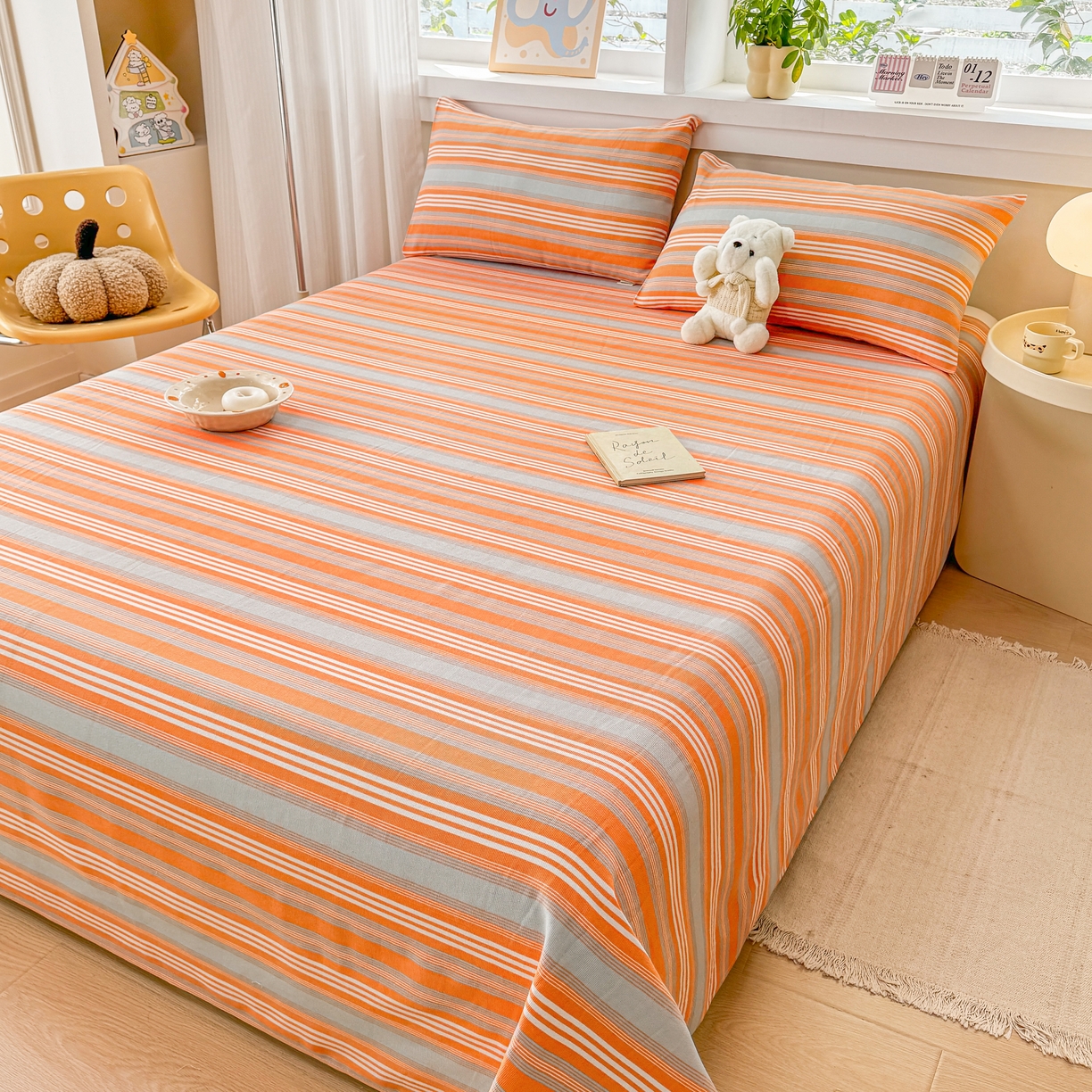 91家纺网 家纺一手货源 找家纺 博弈家纺   2026新款亲肤舒适原棉老粗布床单凉席三件套系列 热恋