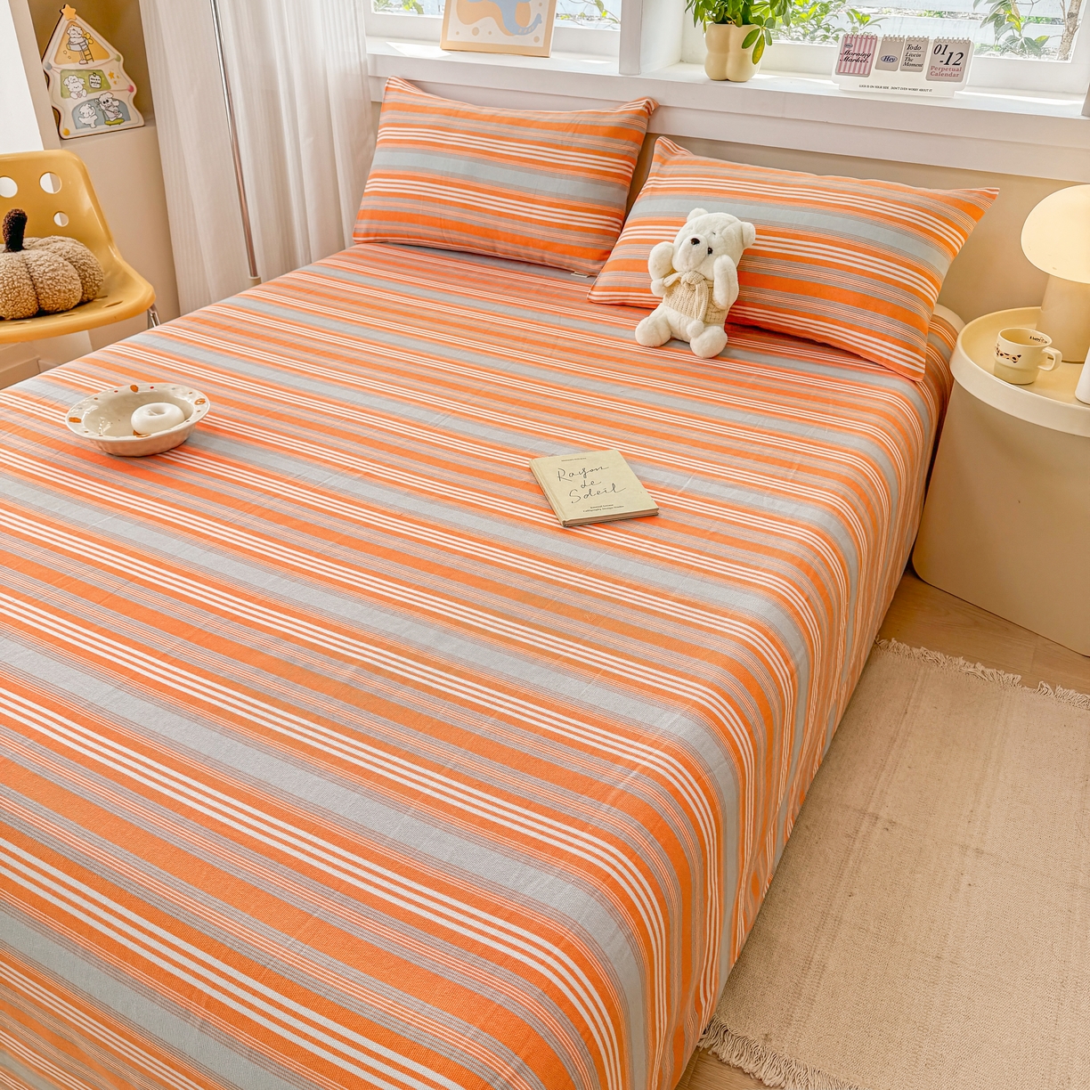 91家纺网 家纺一手货源 找家纺 博弈家纺   2026新款亲肤舒适原棉老粗布床单凉席三件套系列 热恋