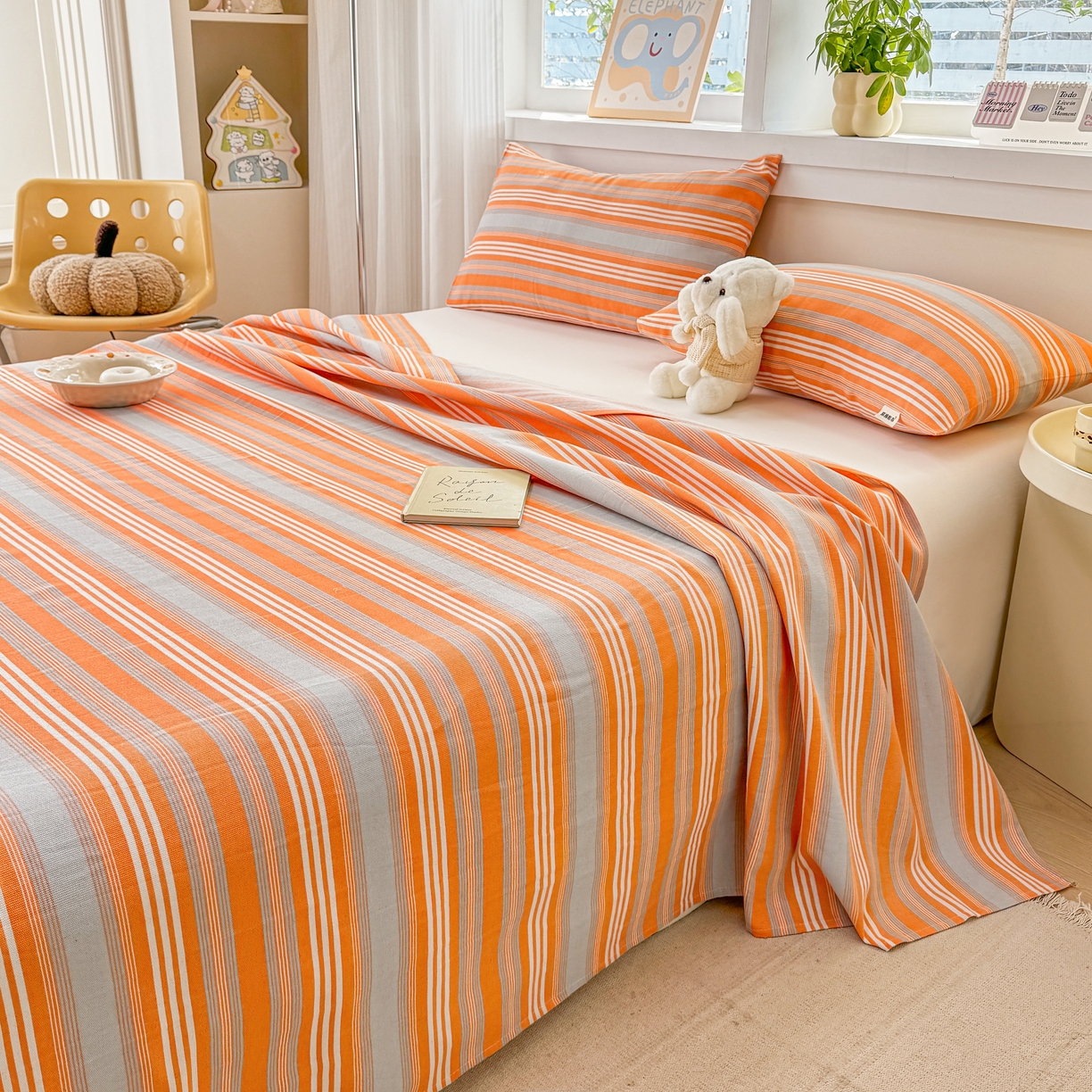 91家纺网 家纺一手货源 找家纺 博弈家纺   2026新款亲肤舒适原棉老粗布床单凉席三件套系列 热恋