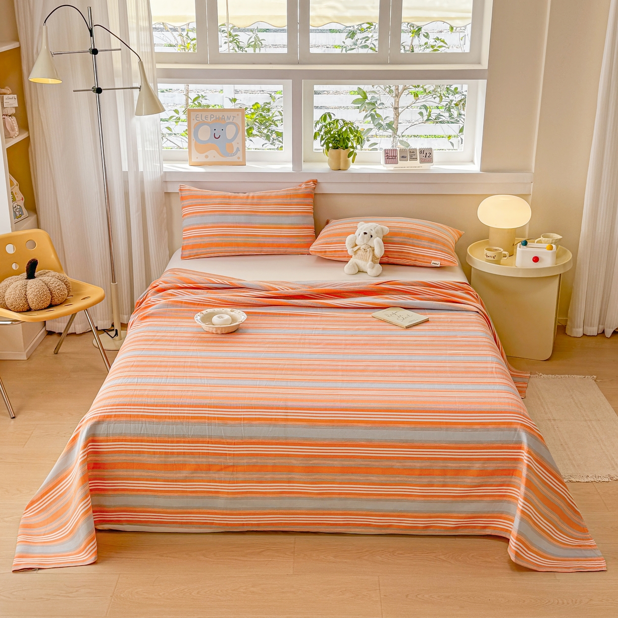 91家纺网 家纺一手货源 找家纺 博弈家纺   2026新款亲肤舒适原棉老粗布床单凉席三件套系列 热恋