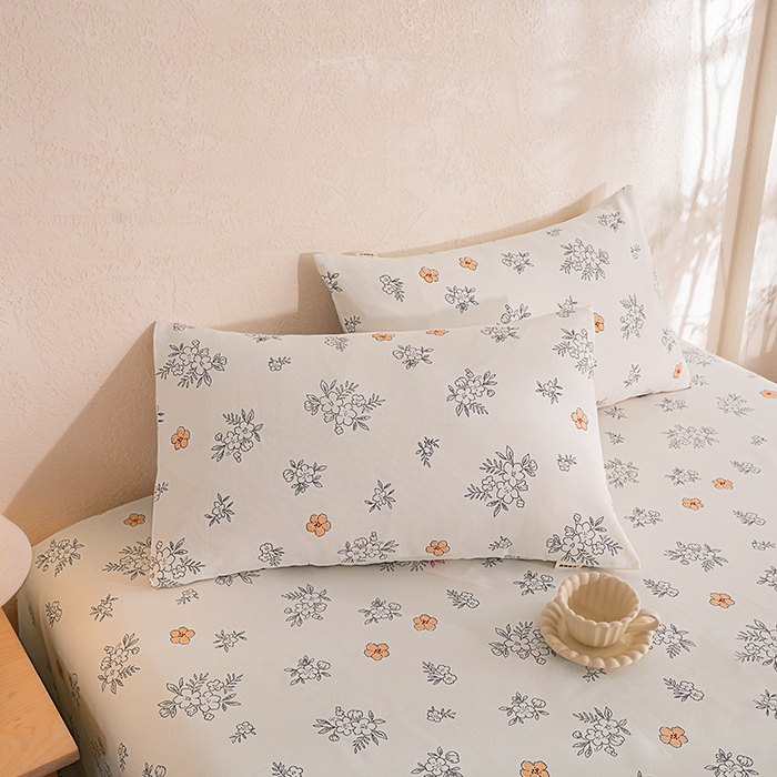 91家纺网 家纺一手货源 找家纺 博弈家纺   2026新款亲肤舒适原棉老粗布床单凉席三件套系列 望夏花艺-米