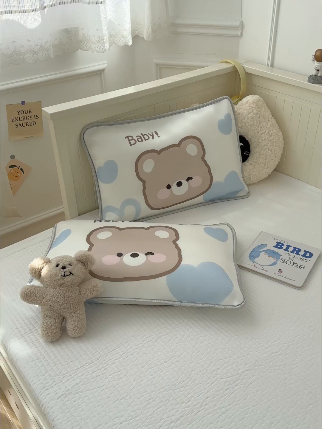 91家纺网 家纺一手货源 找家纺 丽美人家纺 2026新款柔软亲肤儿童冰丝枕套 可可熊