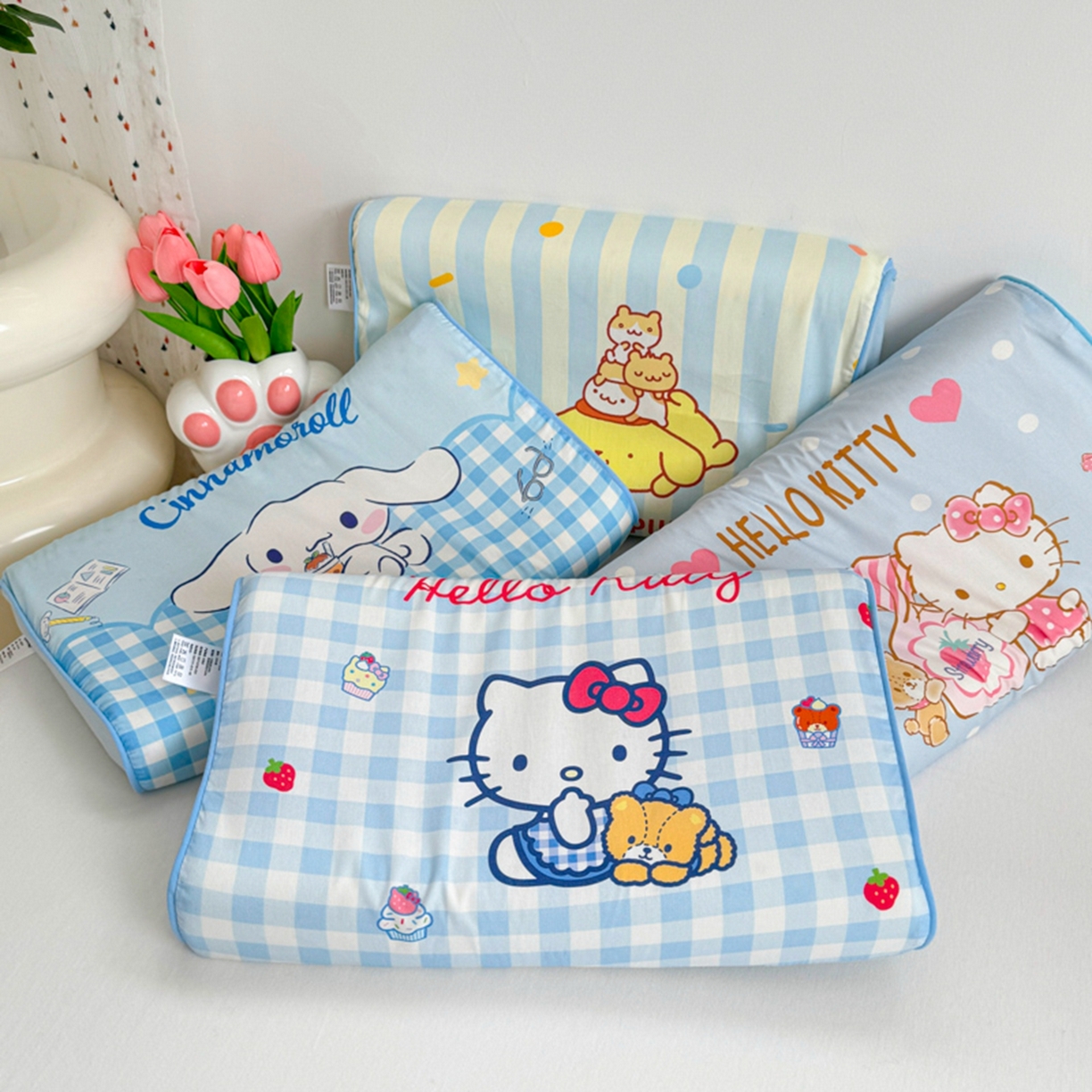 91家纺网 家纺一手货源 找家纺 花满路 2026新款卡通儿童三丽鸥枕头枕芯 组合图仅供展示不可下单