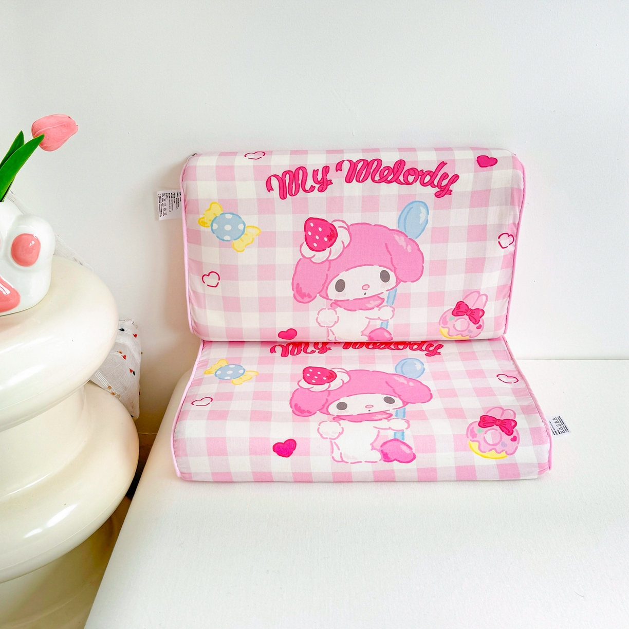 91家纺网 家纺一手货源 找家纺 花满路 2026新款卡通儿童三丽鸥枕头枕芯 粉粉美乐蒂