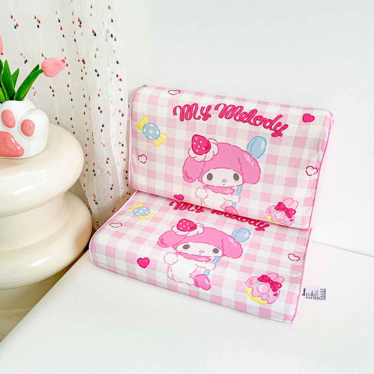 91家纺网 家纺一手货源 找家纺 花满路 2026新款卡通儿童三丽鸥枕头枕芯 粉粉美乐蒂