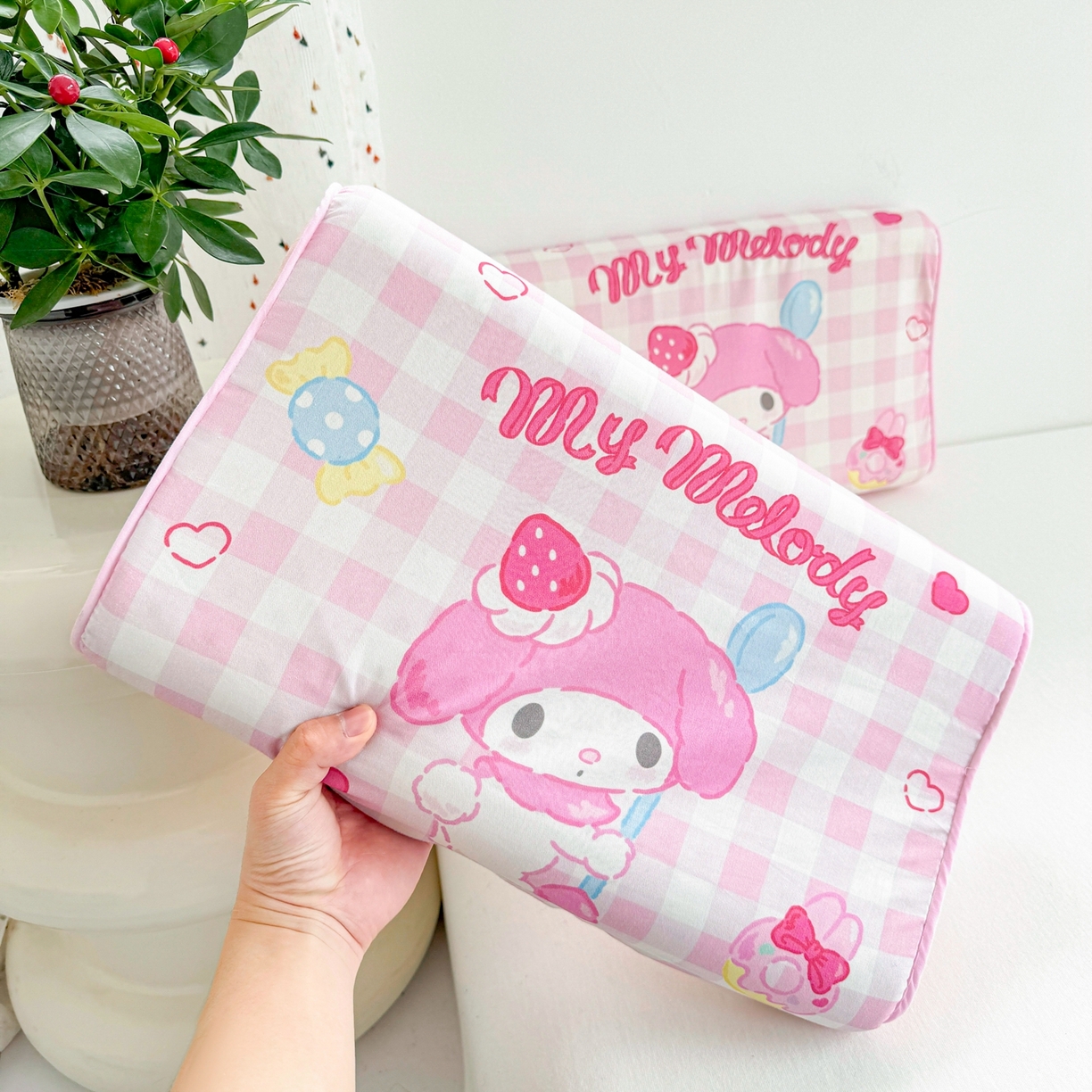 91家纺网 家纺一手货源 找家纺 花满路 2026新款卡通儿童三丽鸥枕头枕芯 粉粉美乐蒂