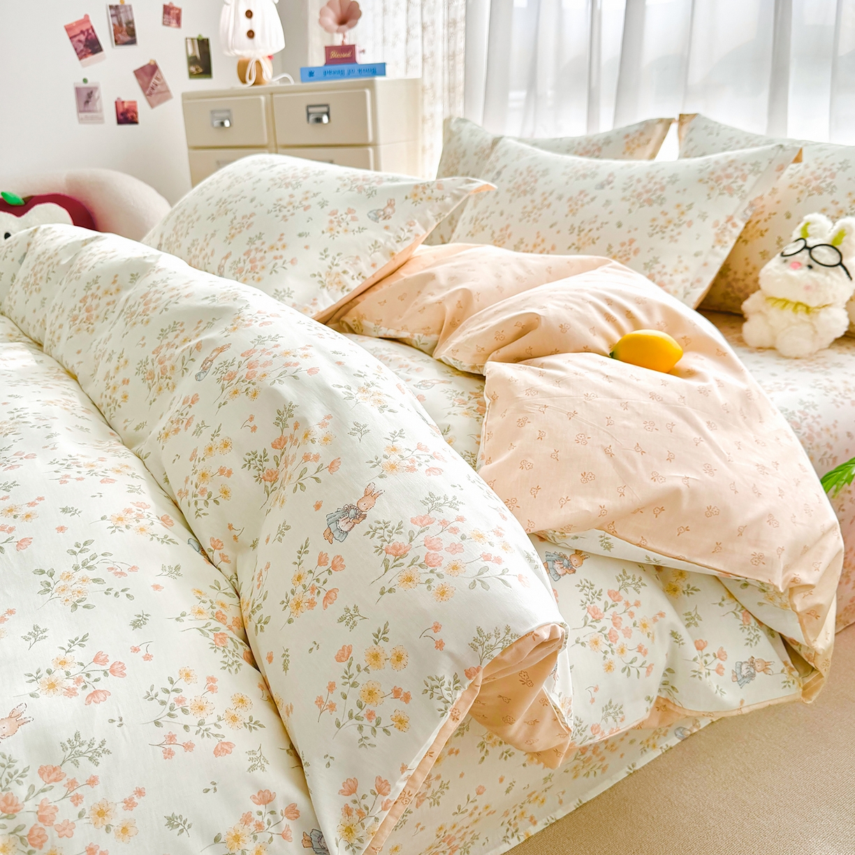 91家纺网 家纺一手货源 找家纺 壹贝家纺2025新款全棉四件套(喷气工艺)(高品质)(花型持续更新)(接受各种预定尺寸) 甜梦