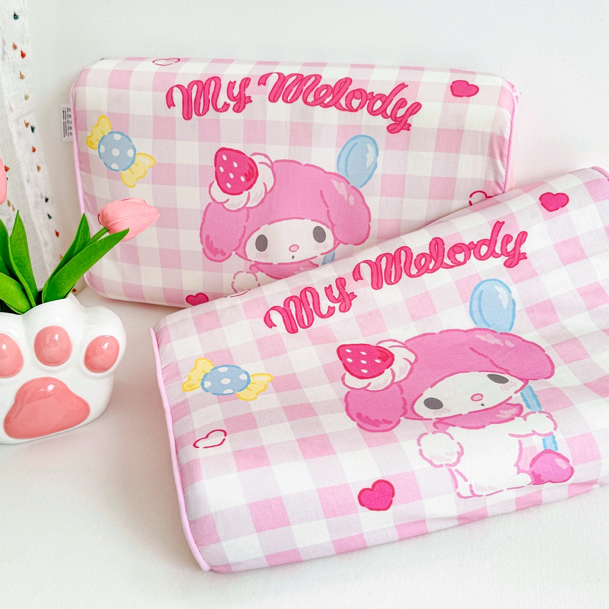 91家纺网 家纺一手货源 找家纺 花满路 2026新款卡通儿童三丽鸥枕头枕芯 粉粉美乐蒂