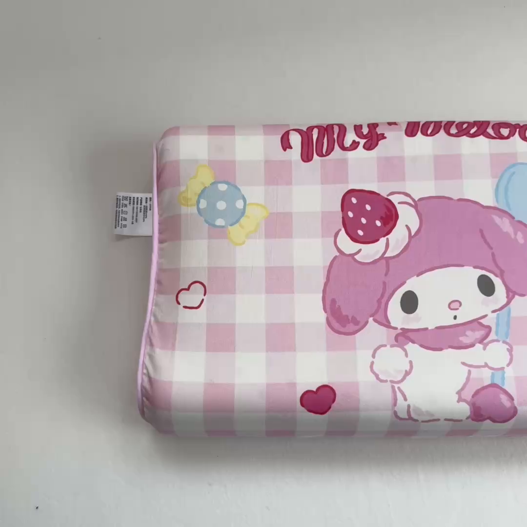 91家纺网 家纺一手货源 找家纺 花满路 2026新款卡通儿童三丽鸥枕头枕芯 粉粉美乐蒂