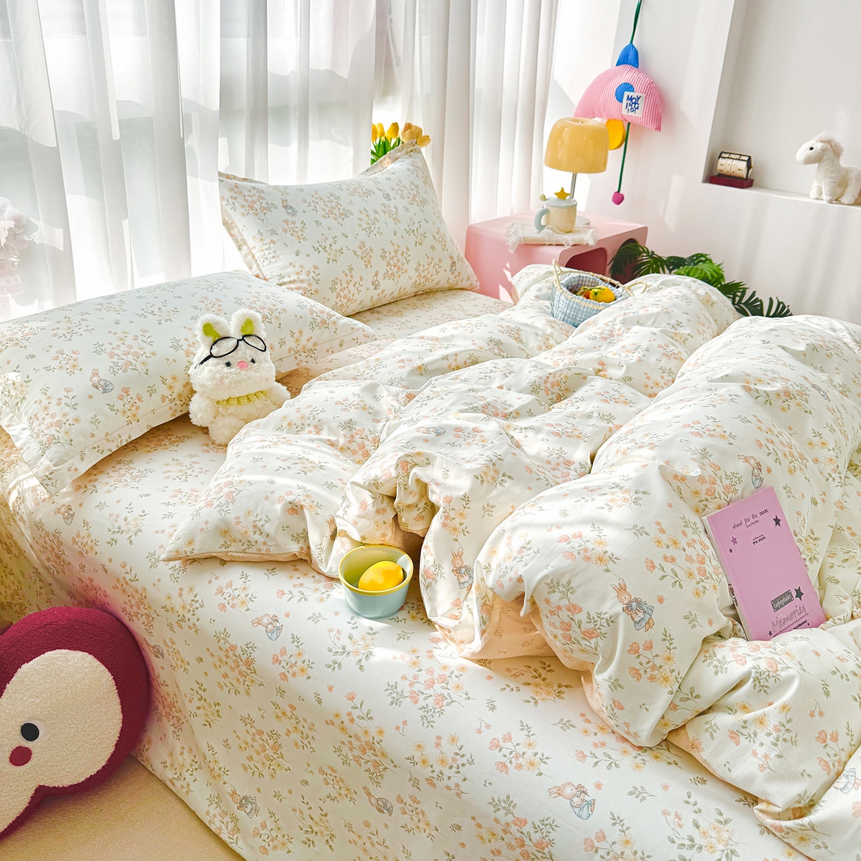 91家纺网 家纺一手货源 找家纺 壹贝家纺2025新款全棉四件套(喷气工艺)(高品质)(花型持续更新)(接受各种预定尺寸) 甜梦