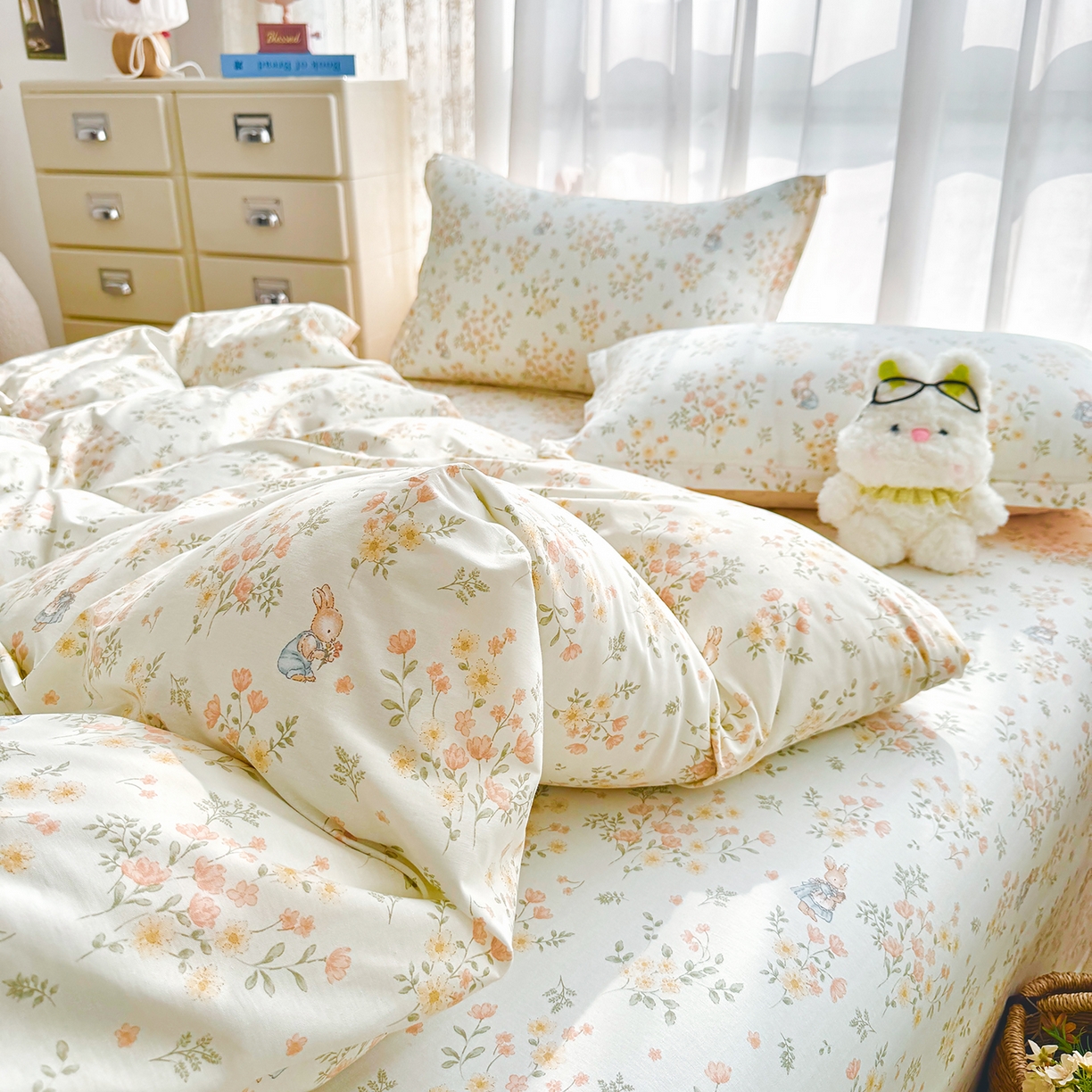 91家纺网 家纺一手货源 找家纺 壹贝家纺2025新款全棉四件套(喷气工艺)(高品质)(花型持续更新)(接受各种预定尺寸) 甜梦