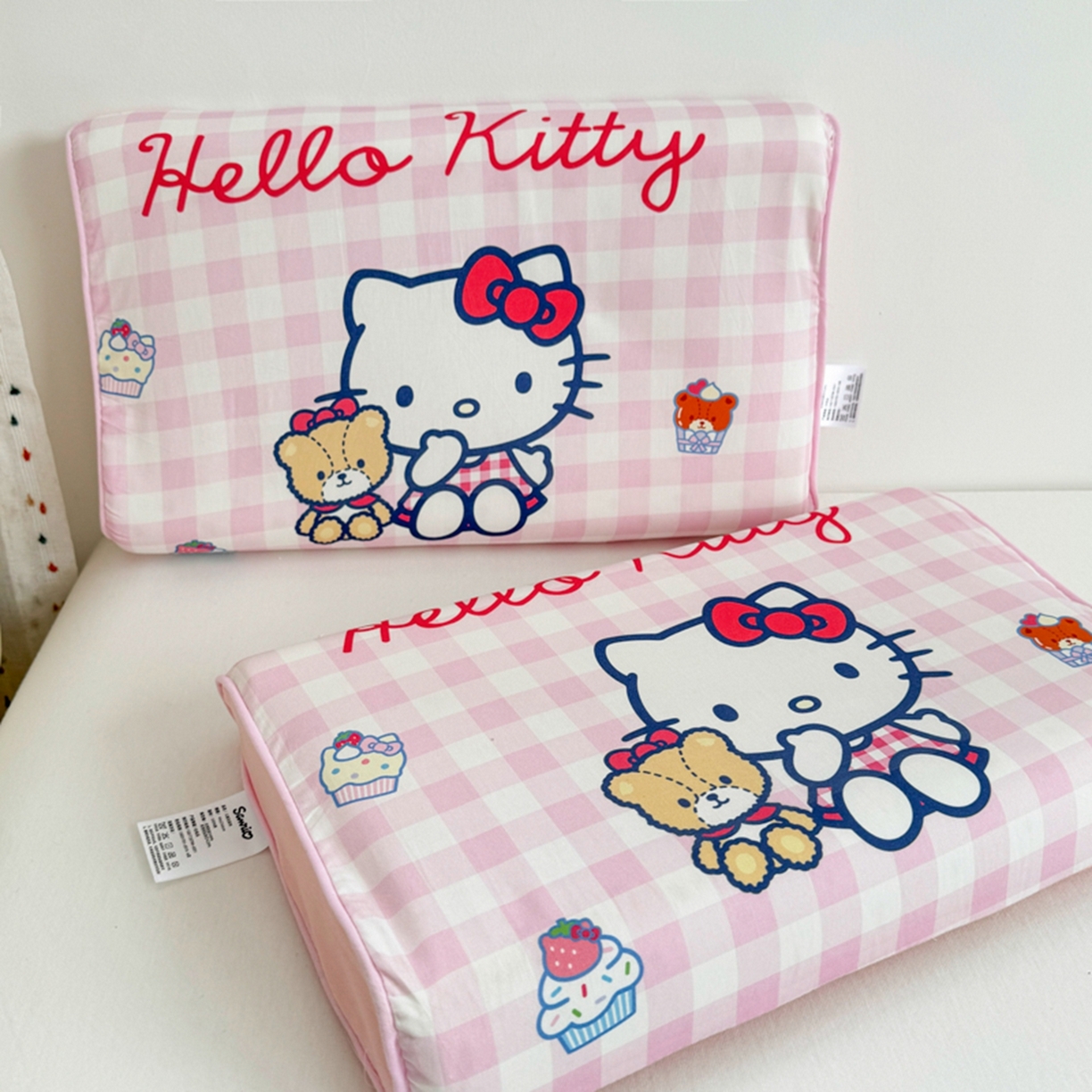 91家纺网 家纺一手货源 找家纺 花满路 2026新款卡通儿童三丽鸥枕头枕芯 粉格kt