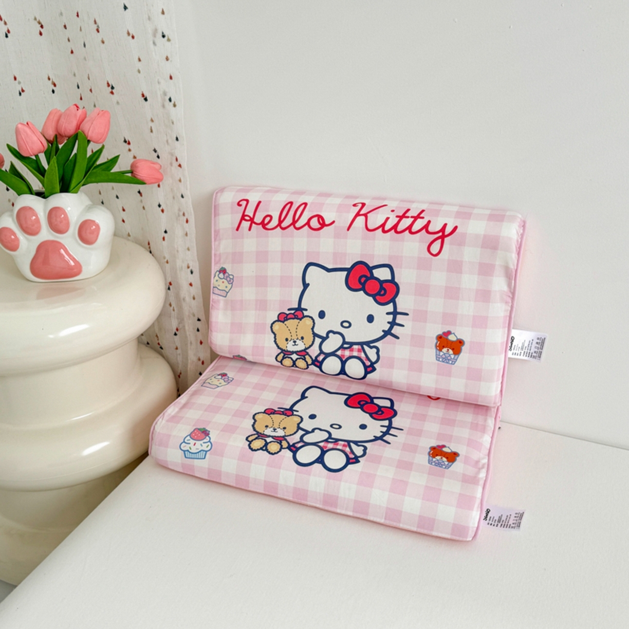 91家纺网 家纺一手货源 找家纺 花满路 2026新款卡通儿童三丽鸥枕头枕芯 粉格kt