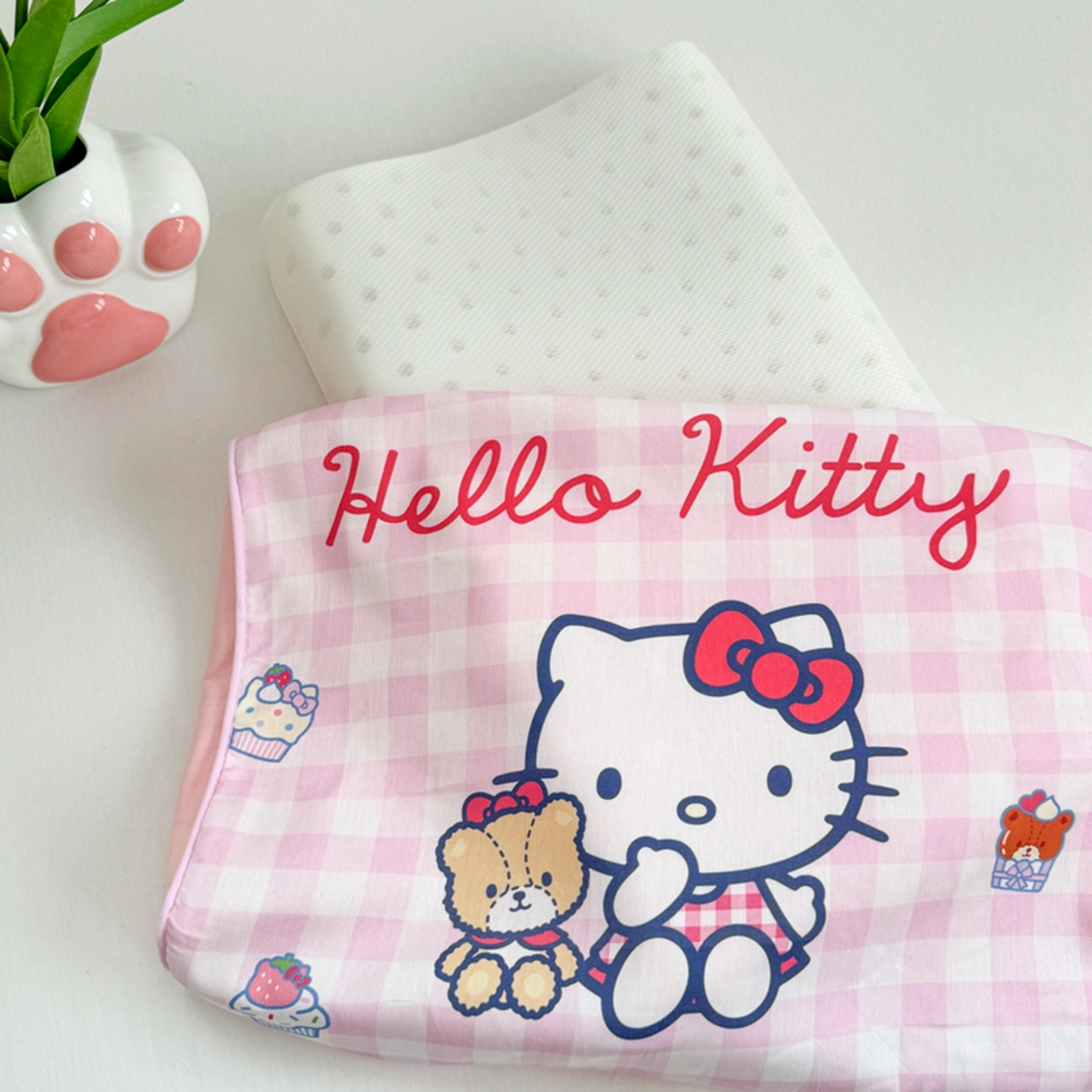 91家纺网 家纺一手货源 找家纺 花满路 2026新款卡通儿童三丽鸥枕头枕芯 粉格kt