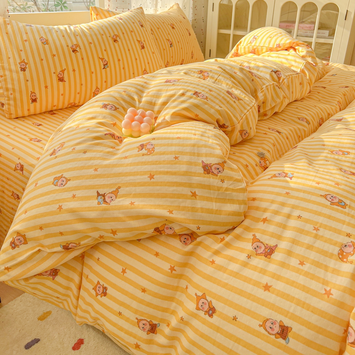 91家纺网 家纺一手货源 找家纺 （总）感遇家纺 2026新款A类全棉有氧双层纱卡通四件套