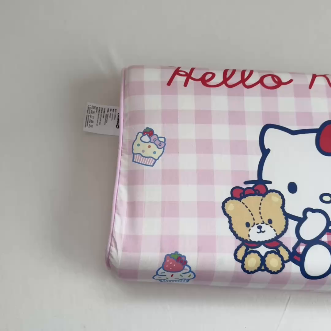 91家纺网 家纺一手货源 找家纺 花满路 2026新款卡通儿童三丽鸥枕头枕芯 粉格kt