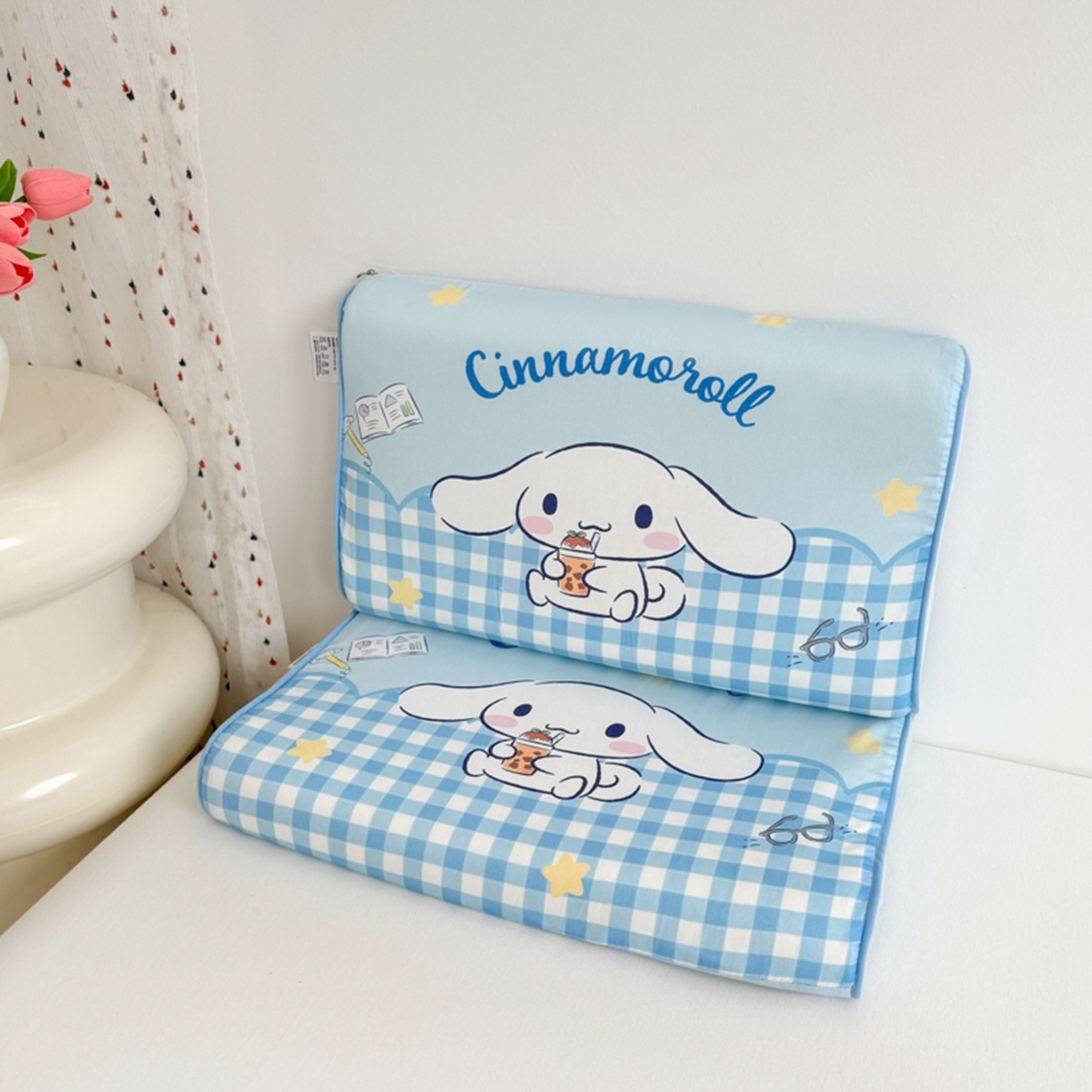 91家纺网 家纺一手货源 找家纺 花满路 2026新款卡通儿童三丽鸥枕头枕芯 蓝格大耳狗