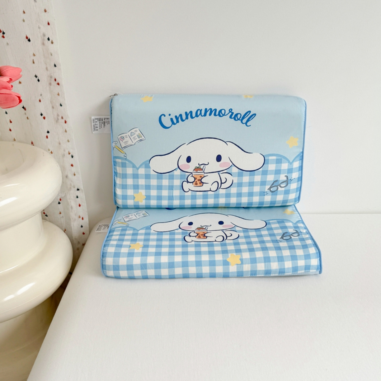 91家纺网 家纺一手货源 找家纺 花满路 2026新款卡通儿童三丽鸥枕头枕芯 蓝格大耳狗