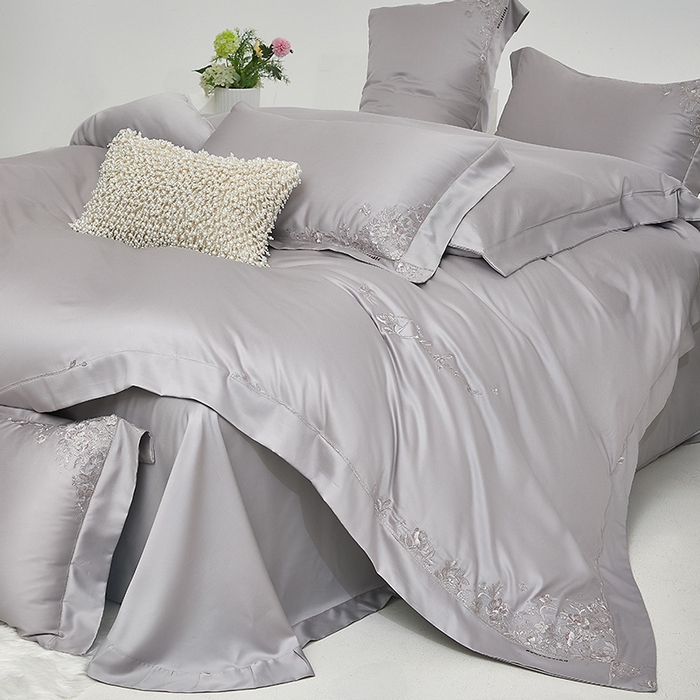 91家纺网 家纺一手货源 找家纺 诗黛尔 2026春夏新品 艾能棉刺绣 嘉伯丽尔系列 嘉伯丽尔-漫漫灰