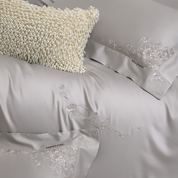 91家纺网 家纺一手货源 找家纺 诗黛尔 2026春夏新品 艾能棉刺绣 嘉伯丽尔系列 嘉伯丽尔-漫漫灰